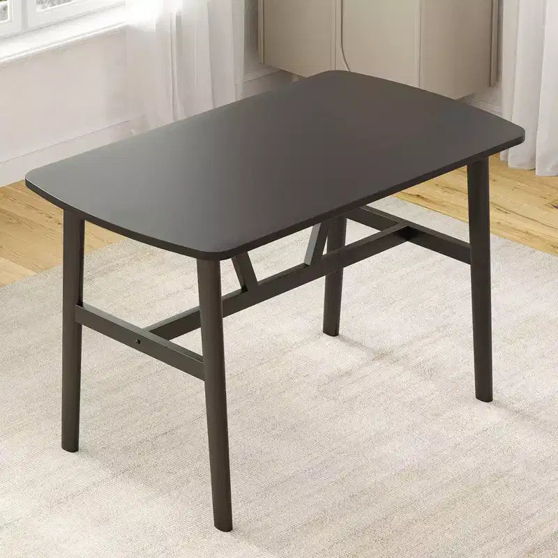 PexFix 47 Dining Table for 4-6 Person Wood Kitchen Table Modern Dinner Table with Sturdy Metal Frame for Dining Room Kitchen Black