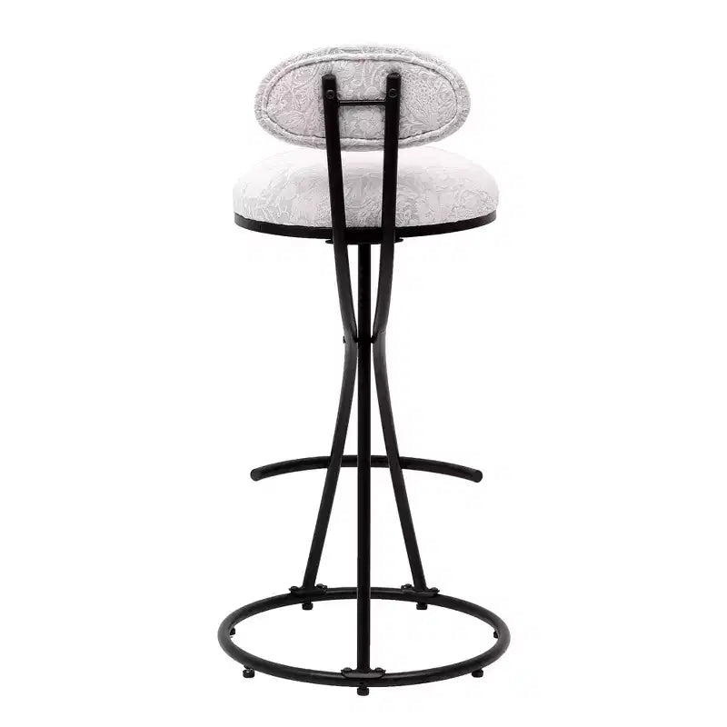 MAYEERTY Upholstered Counter Height Barstools Set of 2 - PU Leather, Footrest, Kitchen Island (Black)