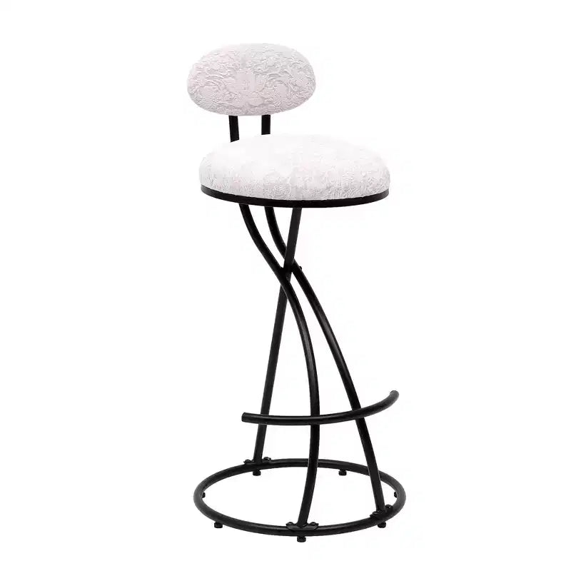 MAYEERTY Upholstered Counter Height Barstools Set of 2 - PU Leather, Footrest, Kitchen Island (Black)