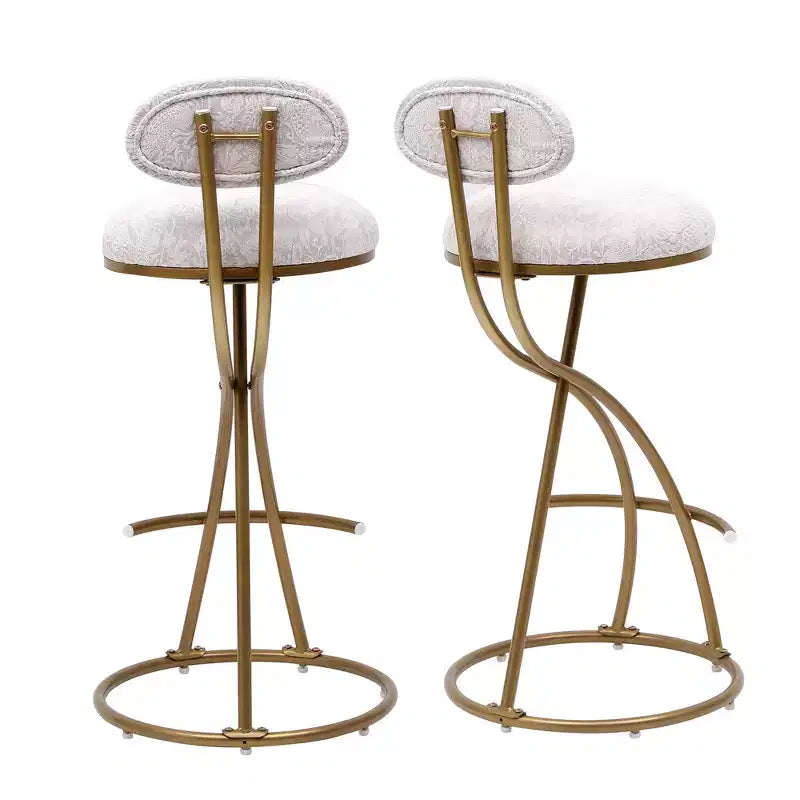 MAYEERTY Upholstered Counter Height Barstools Set of 2 - PU Leather, Footrest, Kitchen Island (Black)