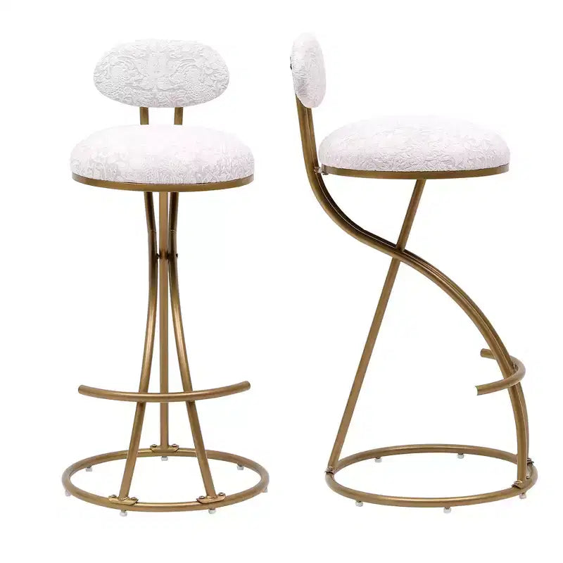 MAYEERTY Upholstered Counter Height Barstools Set of 2 - PU Leather, Footrest, Kitchen Island (Black)