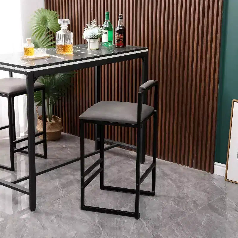MAYEERTY Bar Stools with Backrest Set of 2 - Counter Height, PU Leather, Footrest