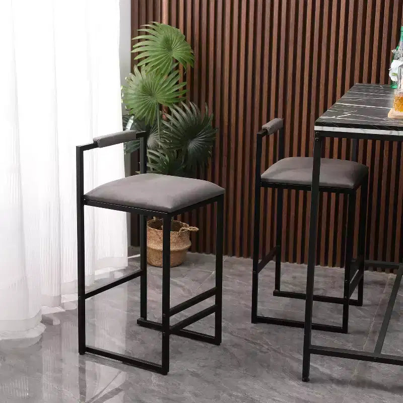 MAYEERTY Bar Stools with Backrest Set of 2 - Counter Height, PU Leather, Footrest