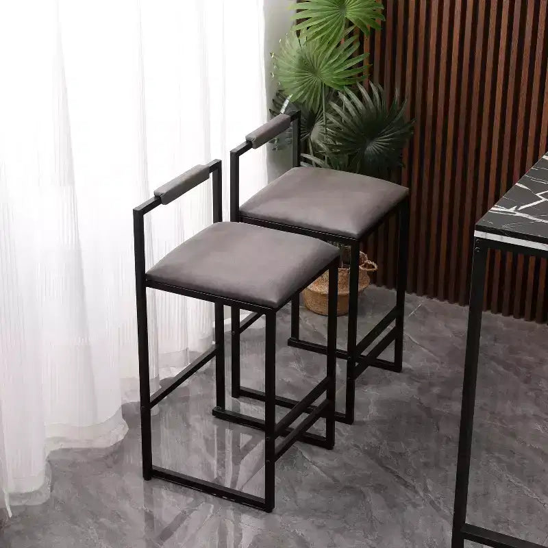 MAYEERTY Bar Stools with Backrest Set of 2 - Counter Height, PU Leather, Footrest