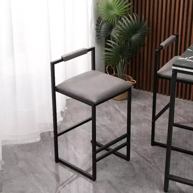 MAYEERTY Bar Stools with Backrest Set of 2 - Counter Height, PU Leather, Footrest