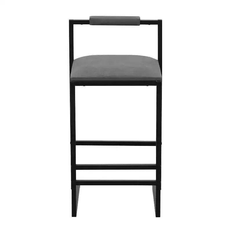 MAYEERTY Bar Stools with Backrest Set of 2 - Counter Height, PU Leather, Footrest