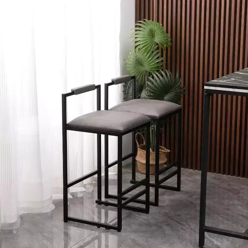 MAYEERTY Bar Stools with Backrest Set of 2 - Counter Height, PU Leather, Footrest