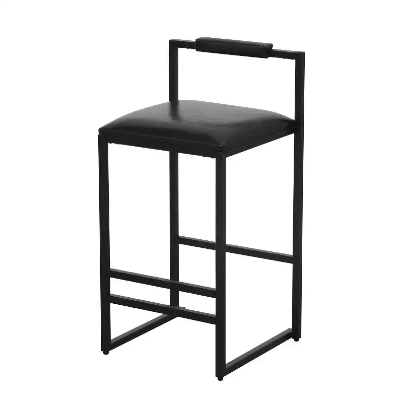 MAYEERTY Bar Stools with Backrest Set of 2 - Counter Height, PU Leather, Footrest