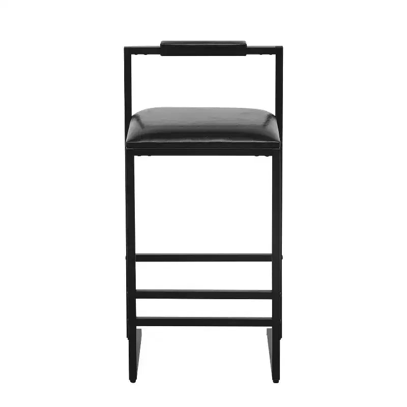 MAYEERTY Bar Stools with Backrest Set of 2 - Counter Height, PU Leather, Footrest