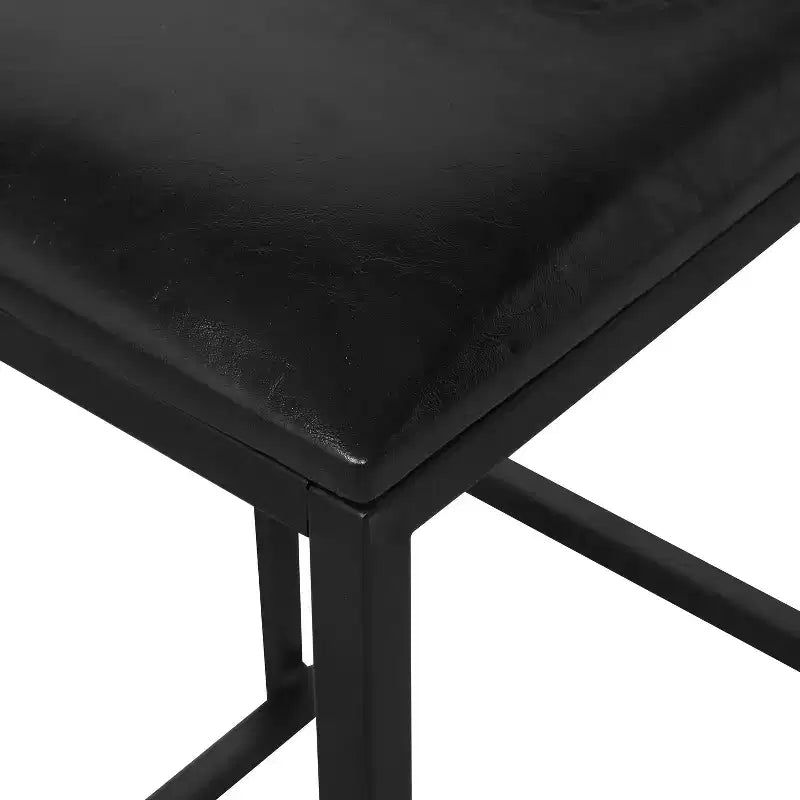 MAYEERTY Bar Stools with Backrest Set of 2 - Counter Height, PU Leather, Footrest