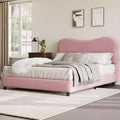 Twin/Full/ Queen Bed Frame with Cloud Boucle Upholstered Headboard, Low Profile Platform, Sturdy Wooden Slats, Noise Free, No Box Spring Needed