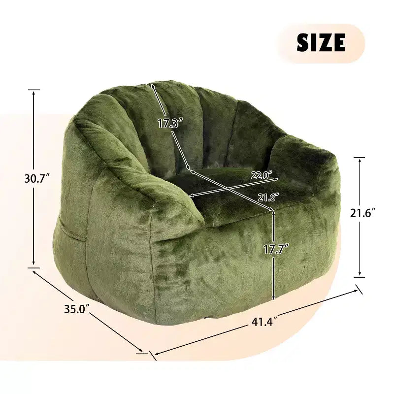 MAYEERTY Fauteuil Poire avec Accoudoirs en Mousse Haute Densité Confortable pour Adultes, Salon, Chambre à Coucher, Coin Lecture