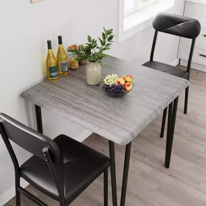 Salutmeuble Dining Table Set for 2, 3-Piece Kitchen Dining Set, Dining Room Table Set with 2 Upholstered Chairs for Small Room Kitchen Apartment