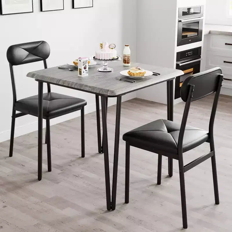 Salutmeuble Dining Table Set for 2, 3-Piece Kitchen Dining Set, Dining Room Table Set with 2 Upholstered Chairs for Small Room Kitchen Apartment