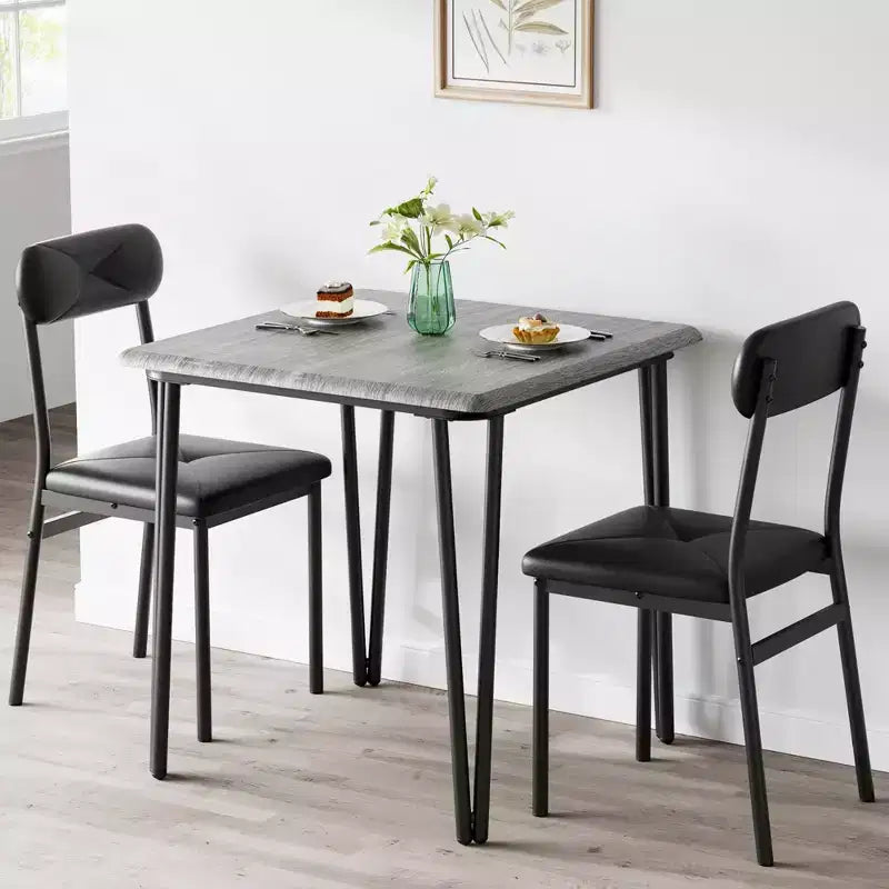 Salutmeuble Dining Table Set for 2, 3-Piece Kitchen Dining Set, Dining Room Table Set with 2 Upholstered Chairs for Small Room Kitchen Apartment