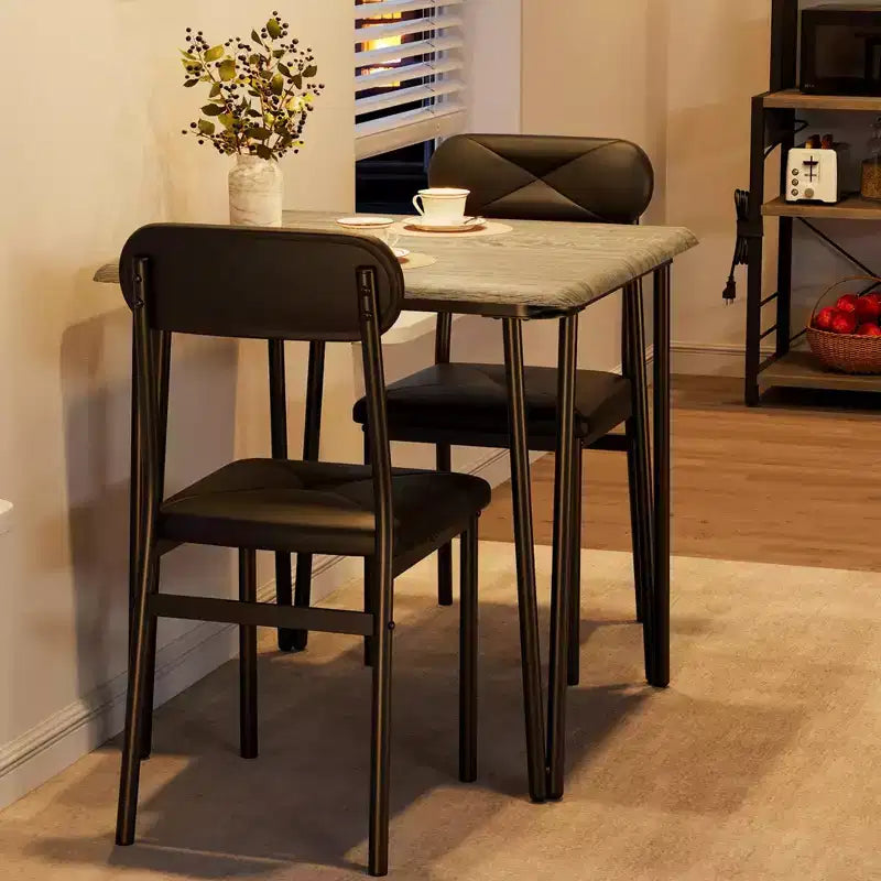 Salutmeuble Dining Table Set for 2, 3-Piece Kitchen Dining Set, Dining Room Table Set with 2 Upholstered Chairs for Small Room Kitchen Apartment