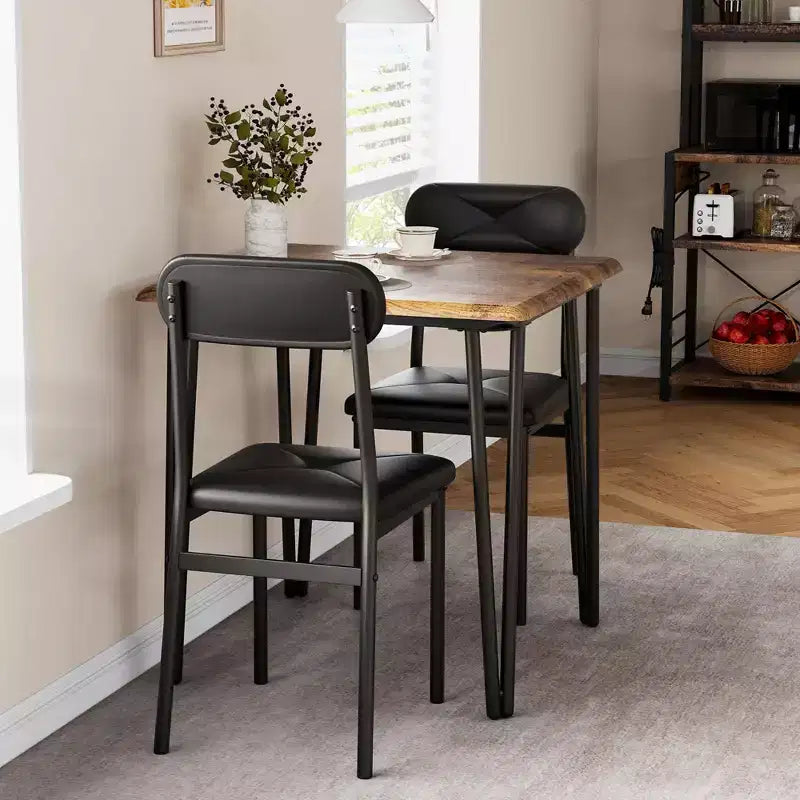 Salutmeuble Dining Table Set for 2, 3-Piece Kitchen Dining Set, Dining Room Table Set with 2 Upholstered Chairs for Small Room Kitchen Apartment