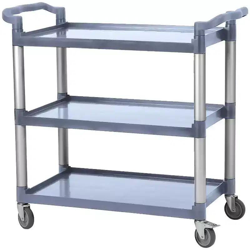 GustoWave 3-Tier Commercial Multifunctional Service Cart with Wheels for Kitchen Bar Office
