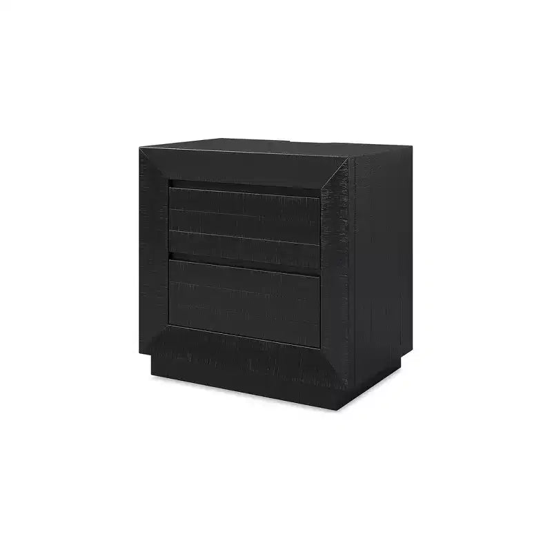 Signature Design by Ashley Londer Two-Drawer Charging Nightstand - Black Modern Farmhouse Bedside Table