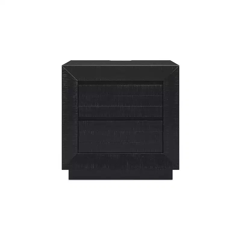Signature Design by Ashley Londer Two-Drawer Charging Nightstand - Black Modern Farmhouse Bedside Table