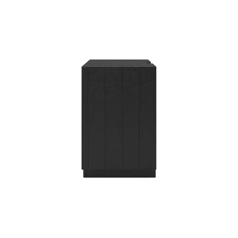 Signature Design by Ashley Londer Two-Drawer Charging Nightstand - Black Modern Farmhouse Bedside Table