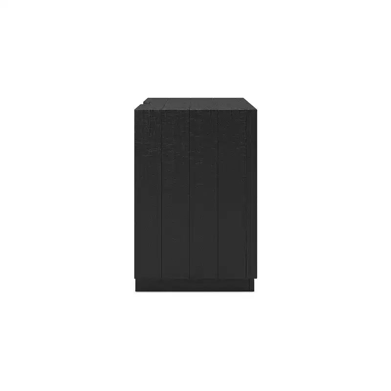 Signature Design by Ashley Londer Two-Drawer Charging Nightstand - Black Modern Farmhouse Bedside Table