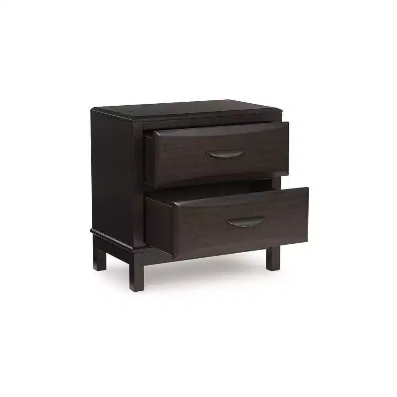 Signature Design by Ashley Vanmore Contemporary 2 Drawer Nightstand, Dark Brown