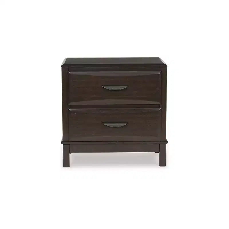 Signature Design by Ashley Vanmore Contemporary 2 Drawer Nightstand, Dark Brown