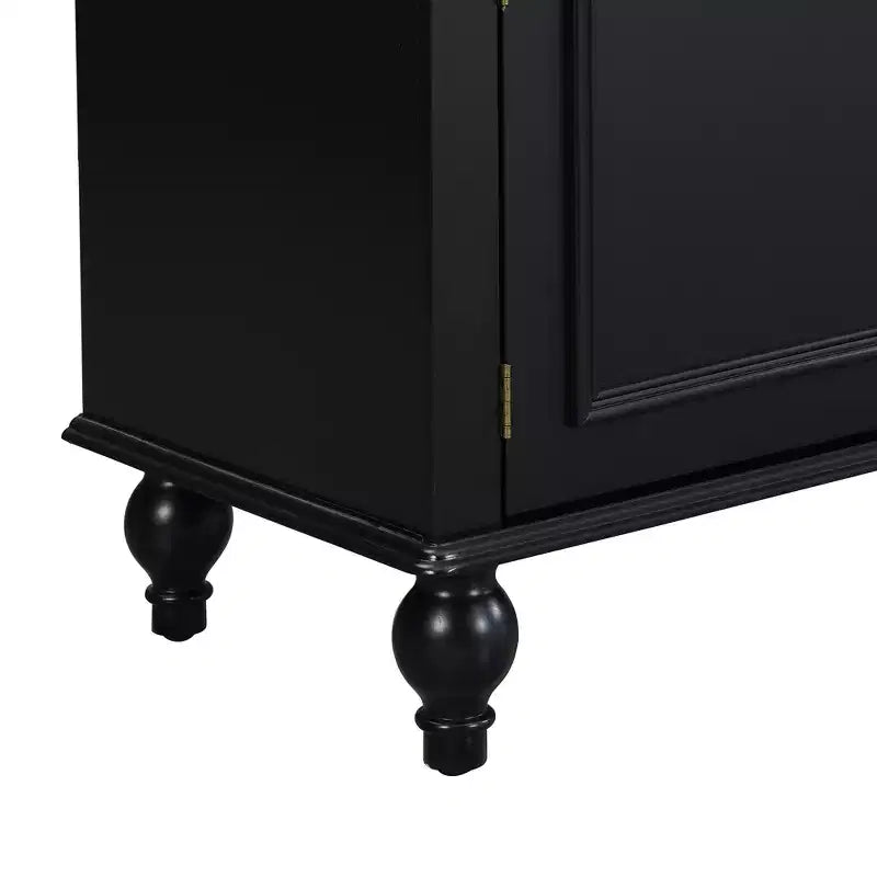 Meuble TV ModernLuxe pour téléviseurs jusqu'à 80 pouces, meuble TV de salon, console multimédia, meuble de rangement TV avec 2 tiroirs, noir/blanc