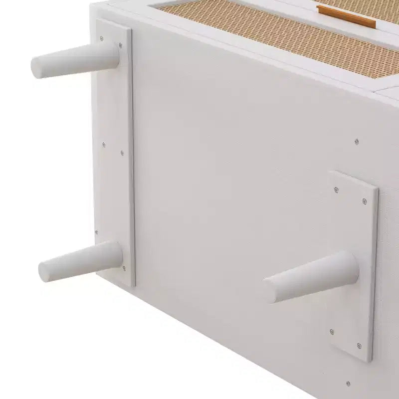 Okak 6-Drawer Rattan Storage Cabinet 51.18 Modern Natural Design, 50lbs Top Load & 20lbs per Drawer, Ideal for Bedroom, Living Room