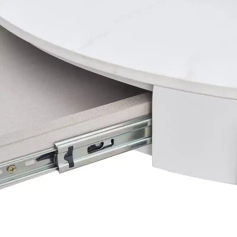 GDFStudio Baldwin Modern 32 Ceramic Round Coffee Table with Drawers and metal legs