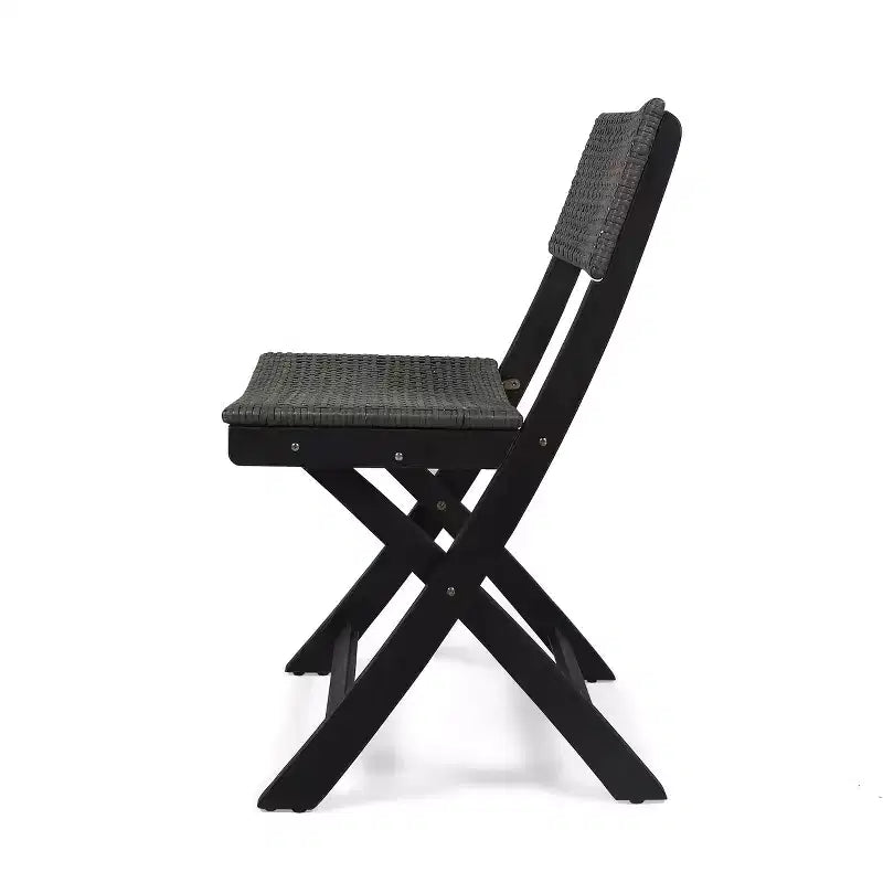 MAYEERTY Set of 2 Bistro Chairs Metal Frame Compact Design for Indoor Outdoor Cafe Bistro