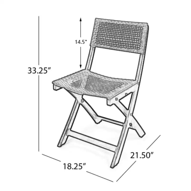 MAYEERTY Set of 2 Bistro Chairs Metal Frame Compact Design for Indoor Outdoor Cafe Bistro