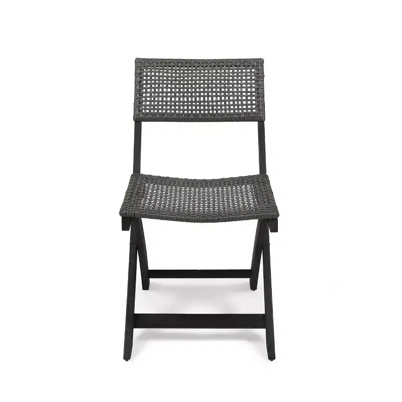 MAYEERTY Set of 2 Bistro Chairs Metal Frame Compact Design for Indoor Outdoor Cafe Bistro