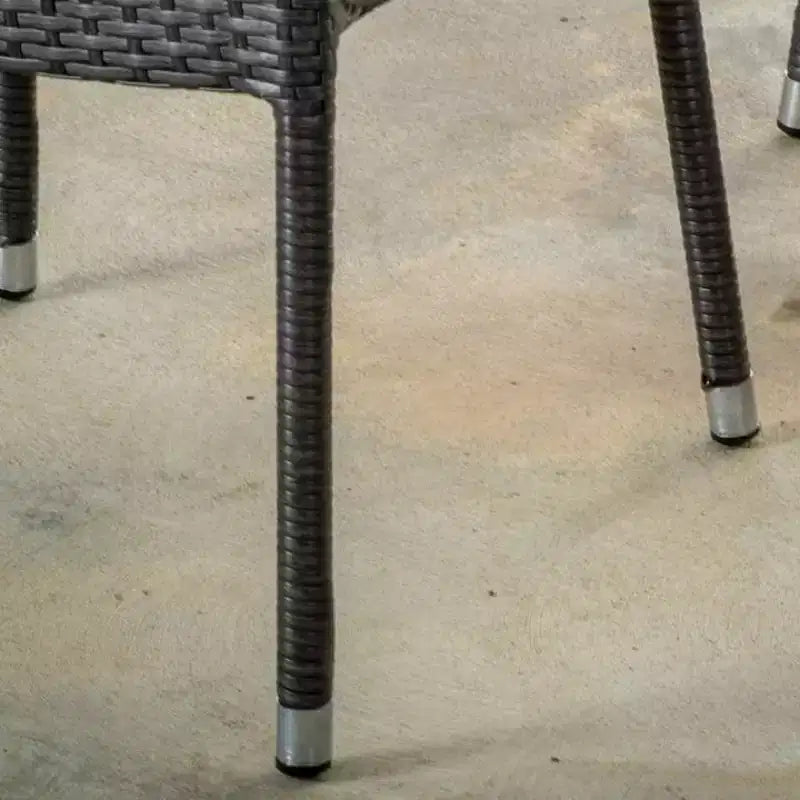MAYEERTY Fauteuil empilable gris en résine tressée 1 pièce Résistant aux intempéries Peu encombrant pour la terrasse