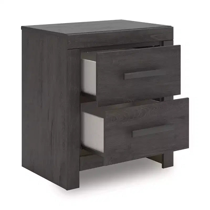 Signature Design by Ashley Prendonea Smooth Gliding 2 Drawer Night Stand, Charcoal