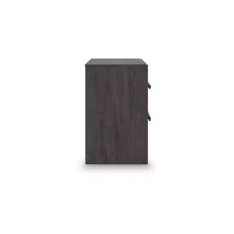 Signature Design by Ashley Prendonea Smooth Gliding 2 Drawer Night Stand, Charcoal