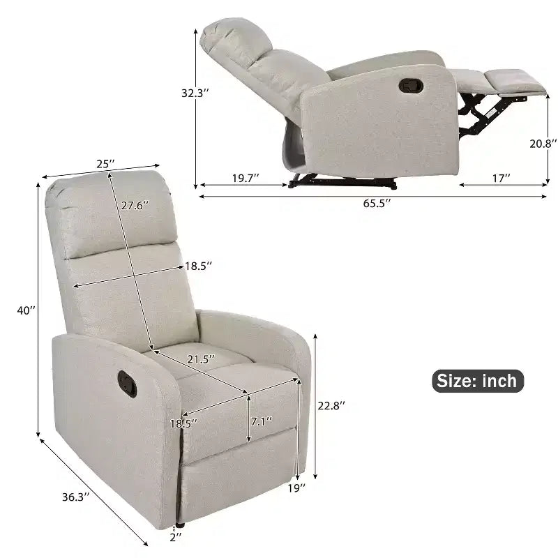 Christopher Knight Home Gaius Fauteuil inclinable contemporain rembourré avec dossier réglable