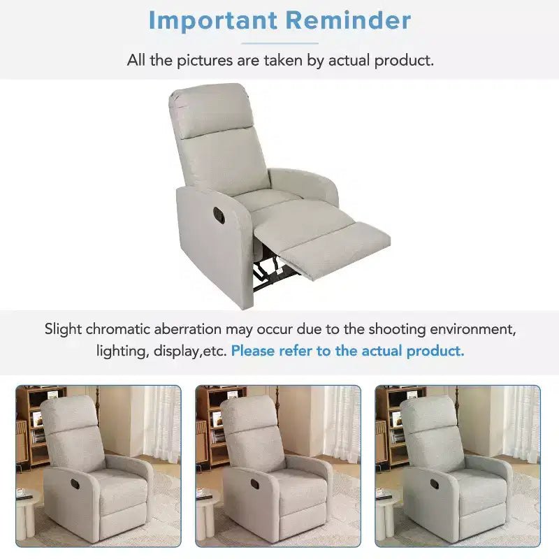 Christopher Knight Home Gaius Contemporary Upholstered Recliner Chair with Adjustable Backrest