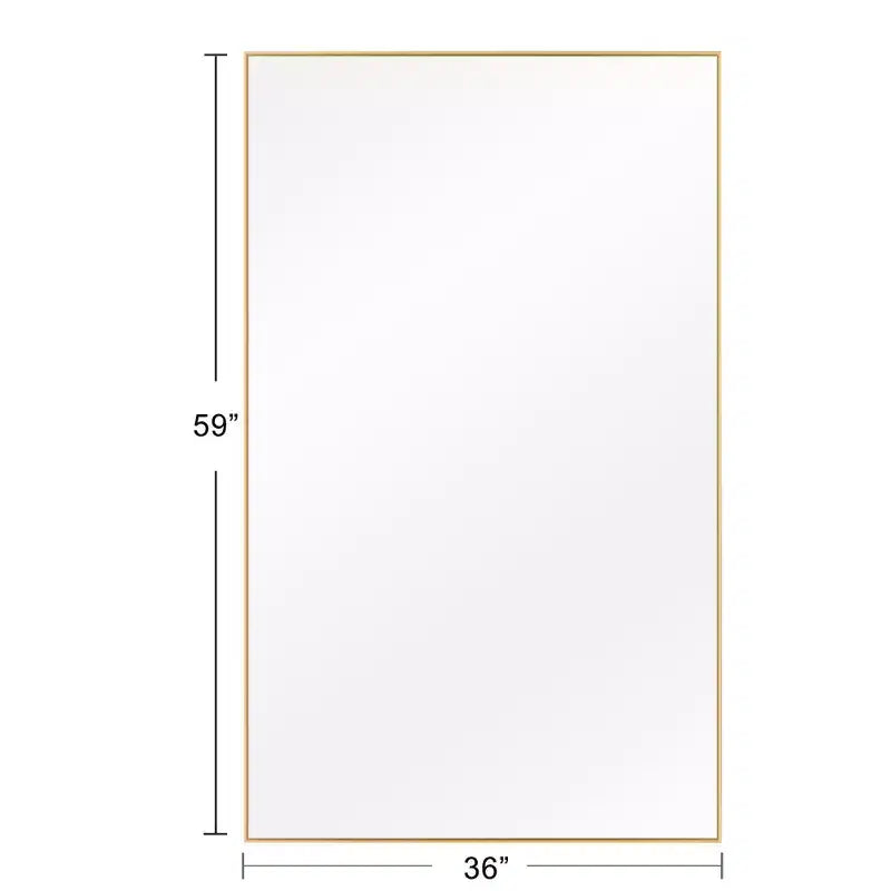 PexFix 35 in. W x 59 in. H Rectangular Metal Framed Bathroom Wall Mirror in Gold