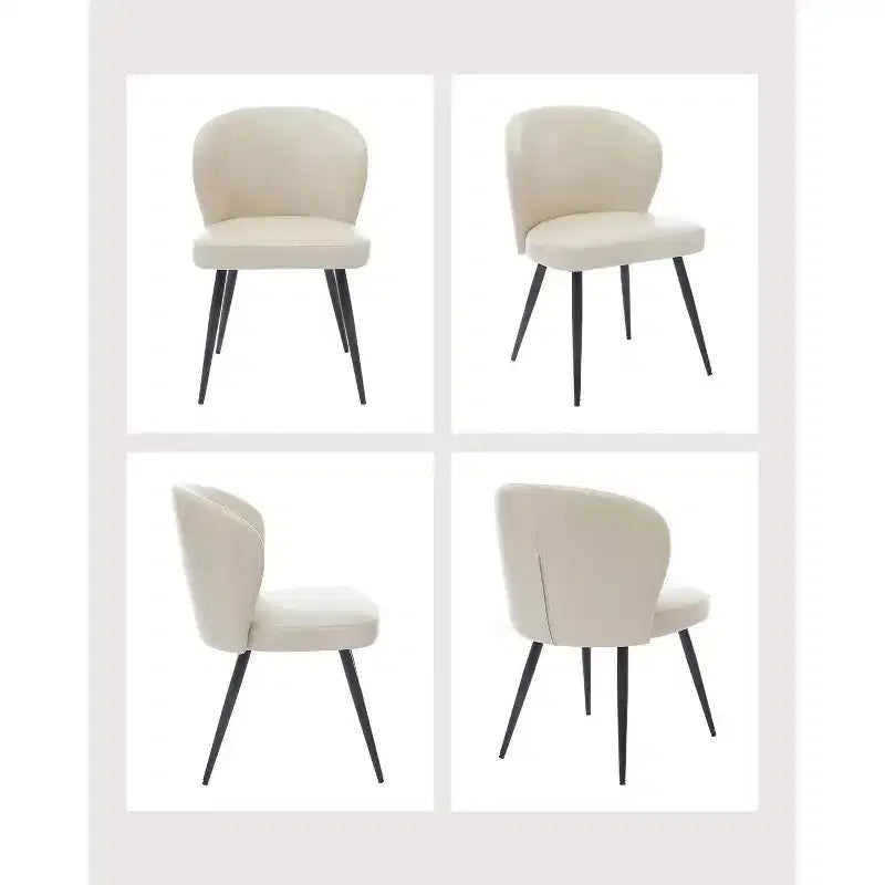 Acekool Lot de 2 chaises de salle à manger, chaises de cuisine ergonomiques rembourrées en cuir, pieds en acier, faciles à nettoyer, capacité de 120 kg