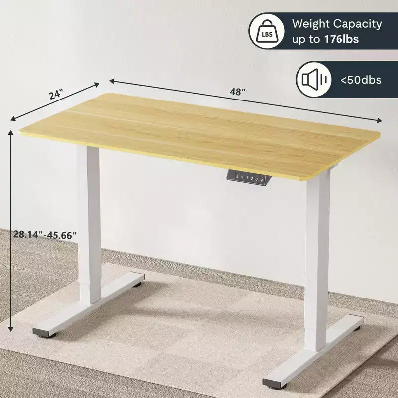 Electric Standing Desk Whole Piece Adjustable Height Desk Home Office Computer Workstation Sit Stand up Desk