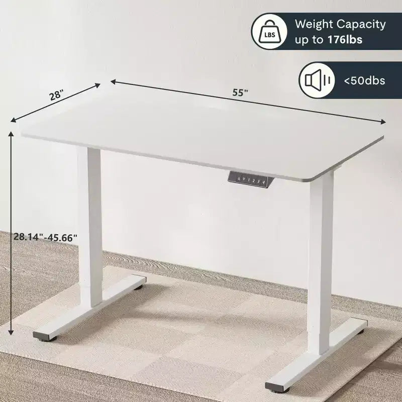 Electric Standing Desk Whole Piece Adjustable Height Desk Home Office Computer Workstation Sit Stand up Desk