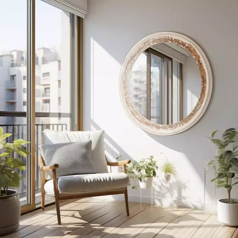 Maxax Wood Flat Wall Mirror