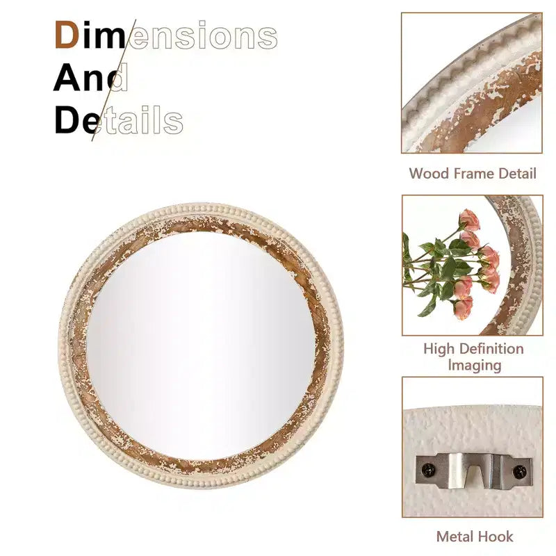Maxax Wood Flat Wall Mirror