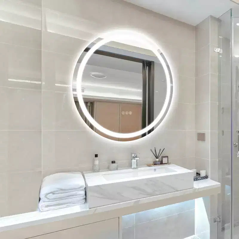 Maxax Modern Round Frameless Led Bathroom Vanity Mirrors Anti-Fog, Dimmable Lights And Shatterproof Mirror