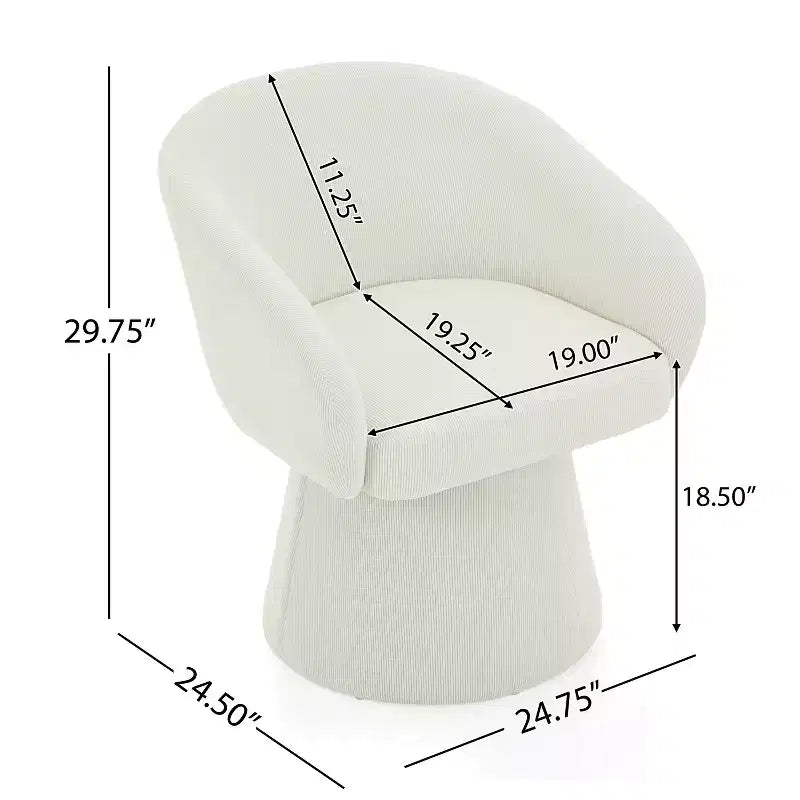Christopher Knight Home Thane Mid-Century Modern Swivel Corduroy Upholstered Accent Chair