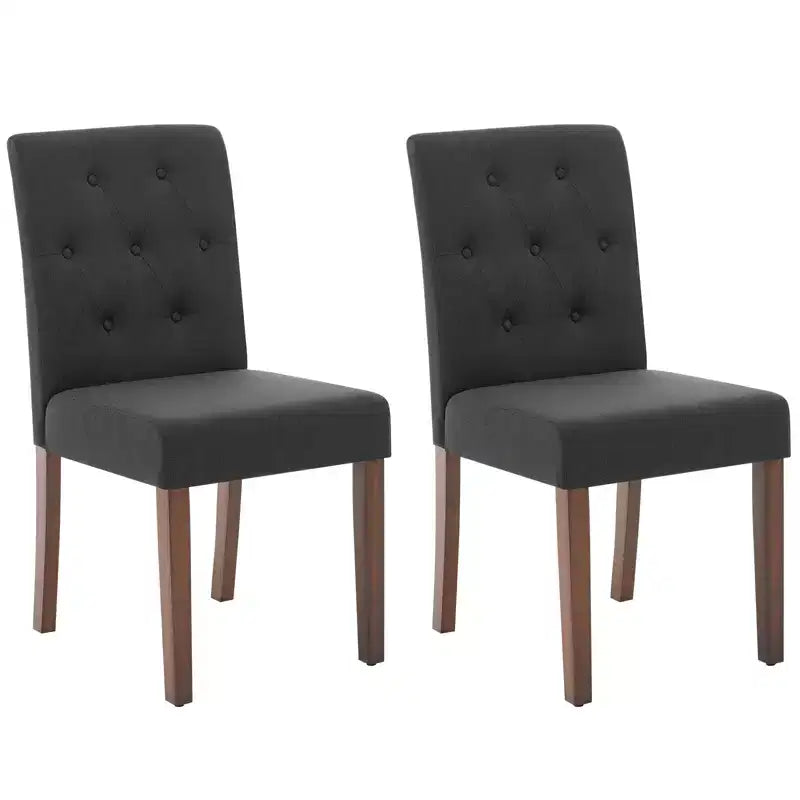 Lot de 2 chaises de salle à manger capitonnées, chaises de cuisine touffues avec siège rembourré, chaises d'appoint confortables sans accoudoirs, chaises Parsons d'appoint pour salon