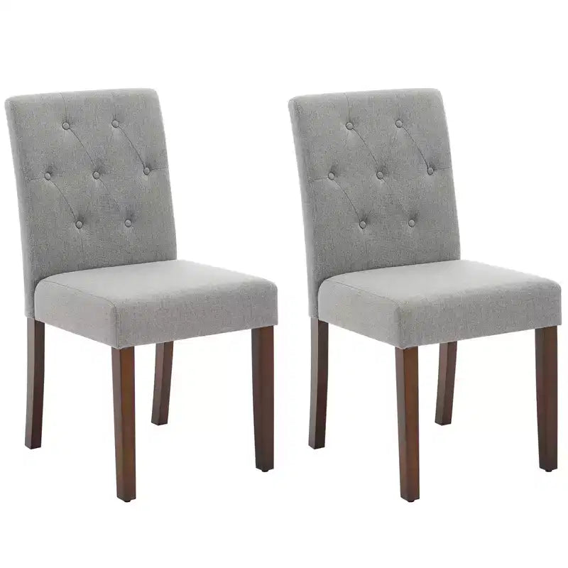 Lot de 2 chaises de salle à manger capitonnées, chaises de cuisine touffues avec siège rembourré, chaises d'appoint confortables sans accoudoirs, chaises Parsons d'appoint pour salon