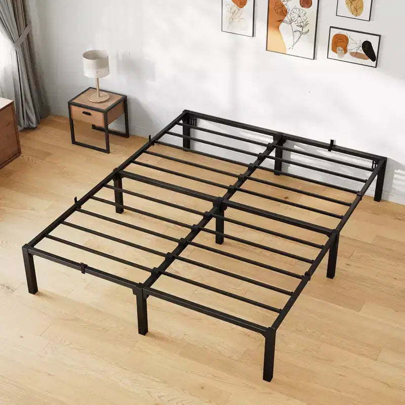 Iron Bed Frame - Screwless Design, Fully Disassembled Flat Iron Bed, Metal Bed Frame, Steel Bed Frame